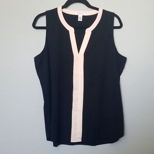 Kenneth Cole Reaction Neutral Office Classy Sleeveless Blouse Large